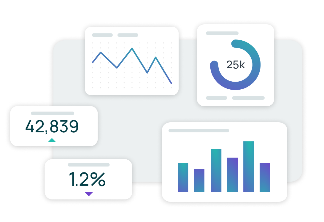 A vector icon representing different reporting metrics and graphs.