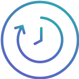 Vector icon of a clock with arrows circling it